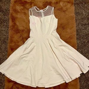 Light Pink Mesh Top A-Line Dress